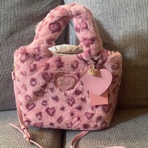 Juicy Couture Pink Fuzzy Heart Shoulder Bag